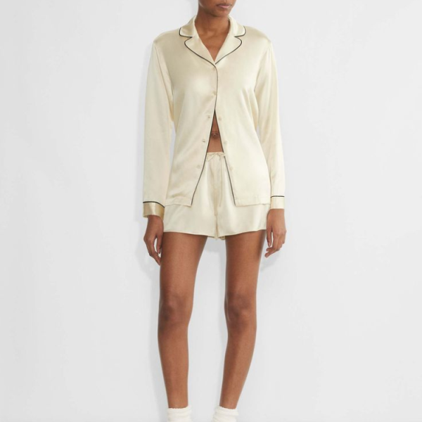Women’s Cream Satin Sleepwear Set