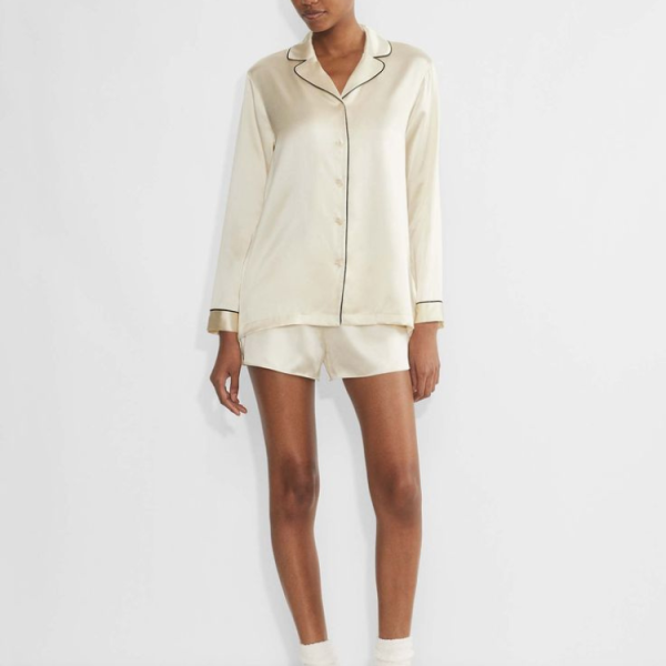 Women’s Cream Satin Sleepwear Set