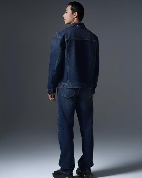Men’s multicolored rhinestone denim set