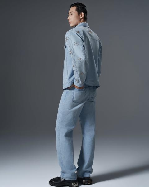 Light blue men’s denim set