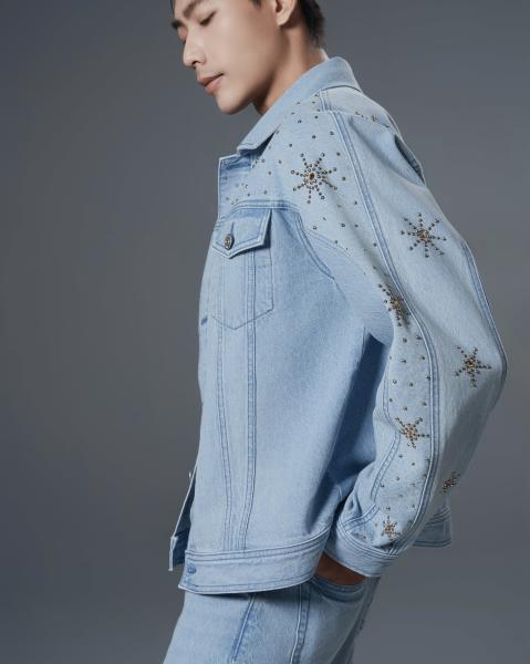 Light blue men’s denim set