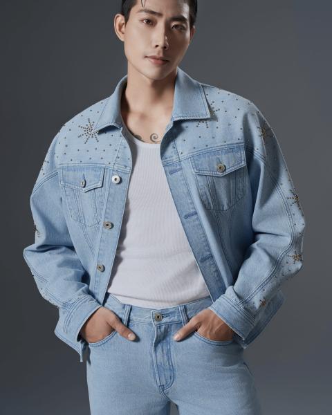 Light blue men’s denim set