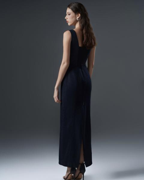 Slim-fit Denim Maxi Dress