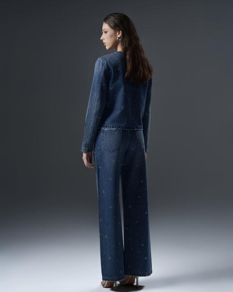Women’s elegant straight-leg denim set