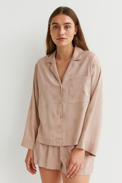 Women’s Nude Satin Sleepwear Set 