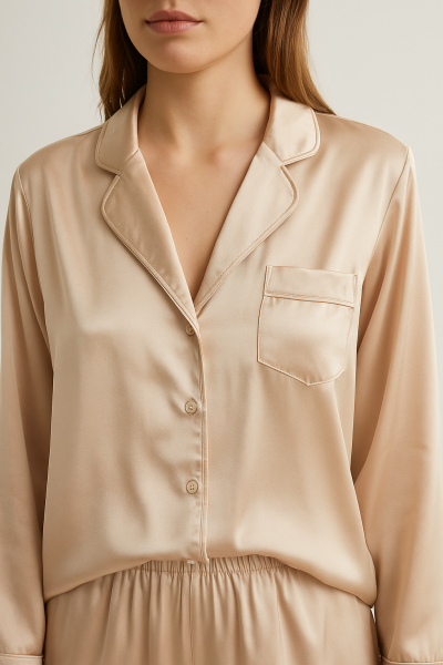 Women’s Champagne Satin Pajama Set