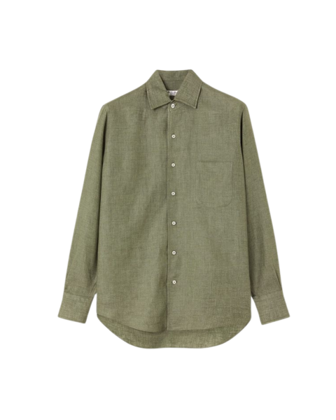 Long sleeve shirt linen light green 