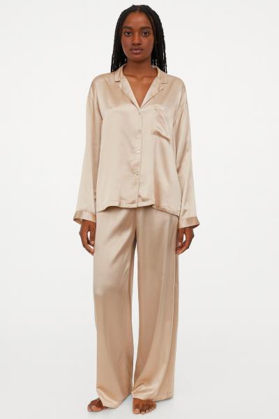 Women’s Champagne Satin Pajama Set