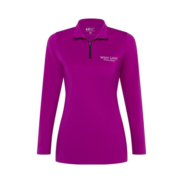 Long sleeve pink golf shirt