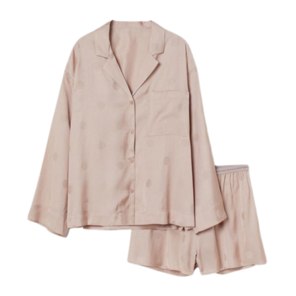 Women’s Nude Satin Sleepwear Set 
