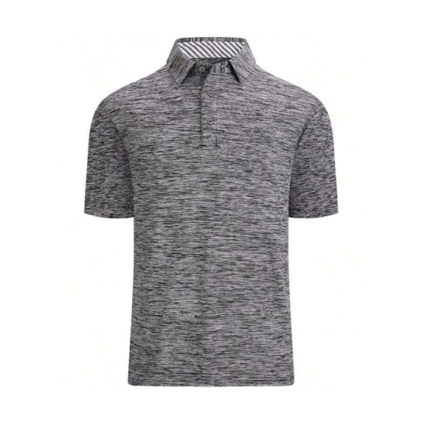 Men’s Grey Striped Golf Polo Shirt